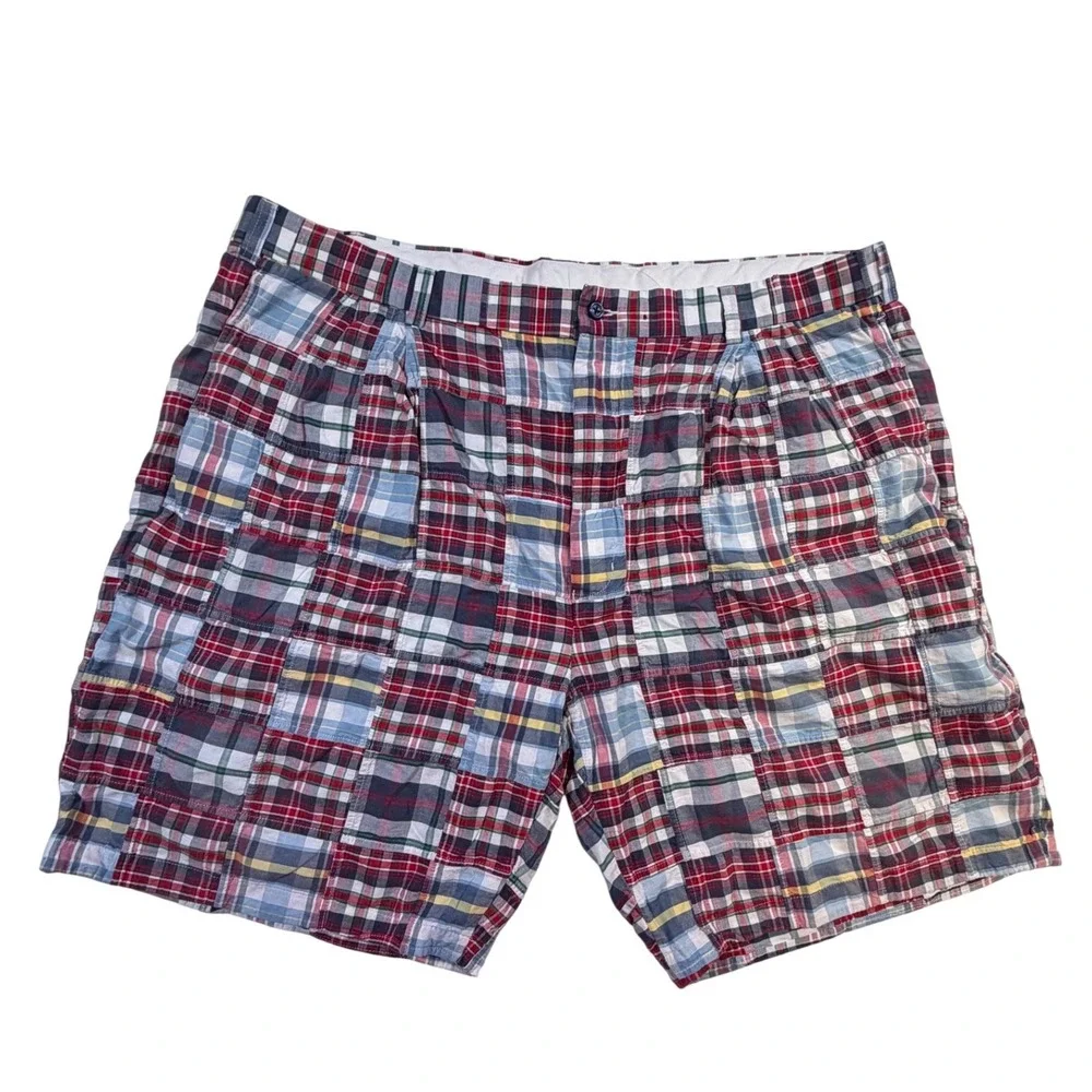 Jos. A. Bank Shorts 44 Multicolor Patchwork Plaid Madras Cotton Summer‎ Preppy